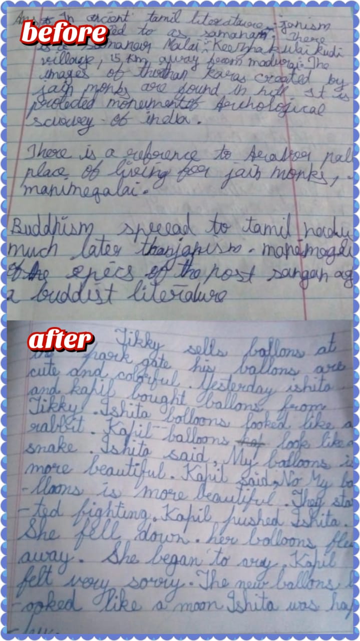 Former Student Handwriting Improvement - Eighteenth slide